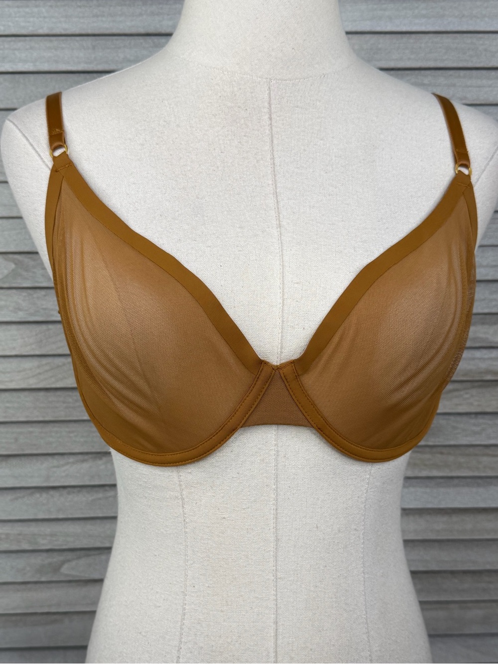 BOOTAYBAG Women's Sheer Underwire Bra Russet-XL